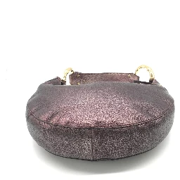 Metallic Leather Bamboo Ring Hobo Bag