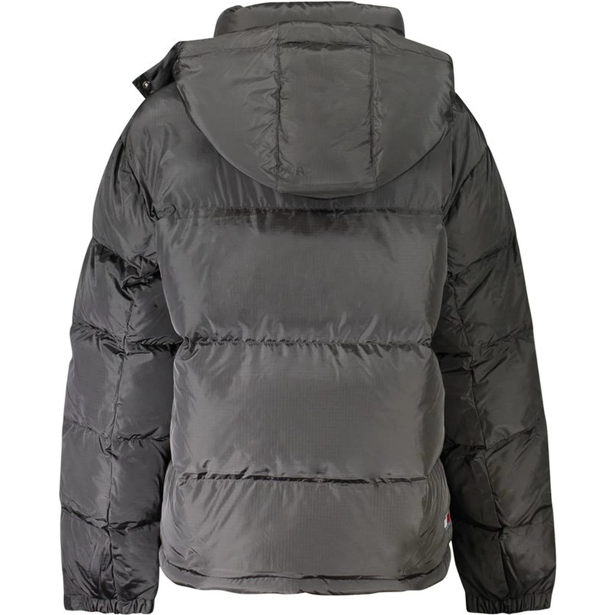 "Black Polyester Women Jacket with Removable Hood"
