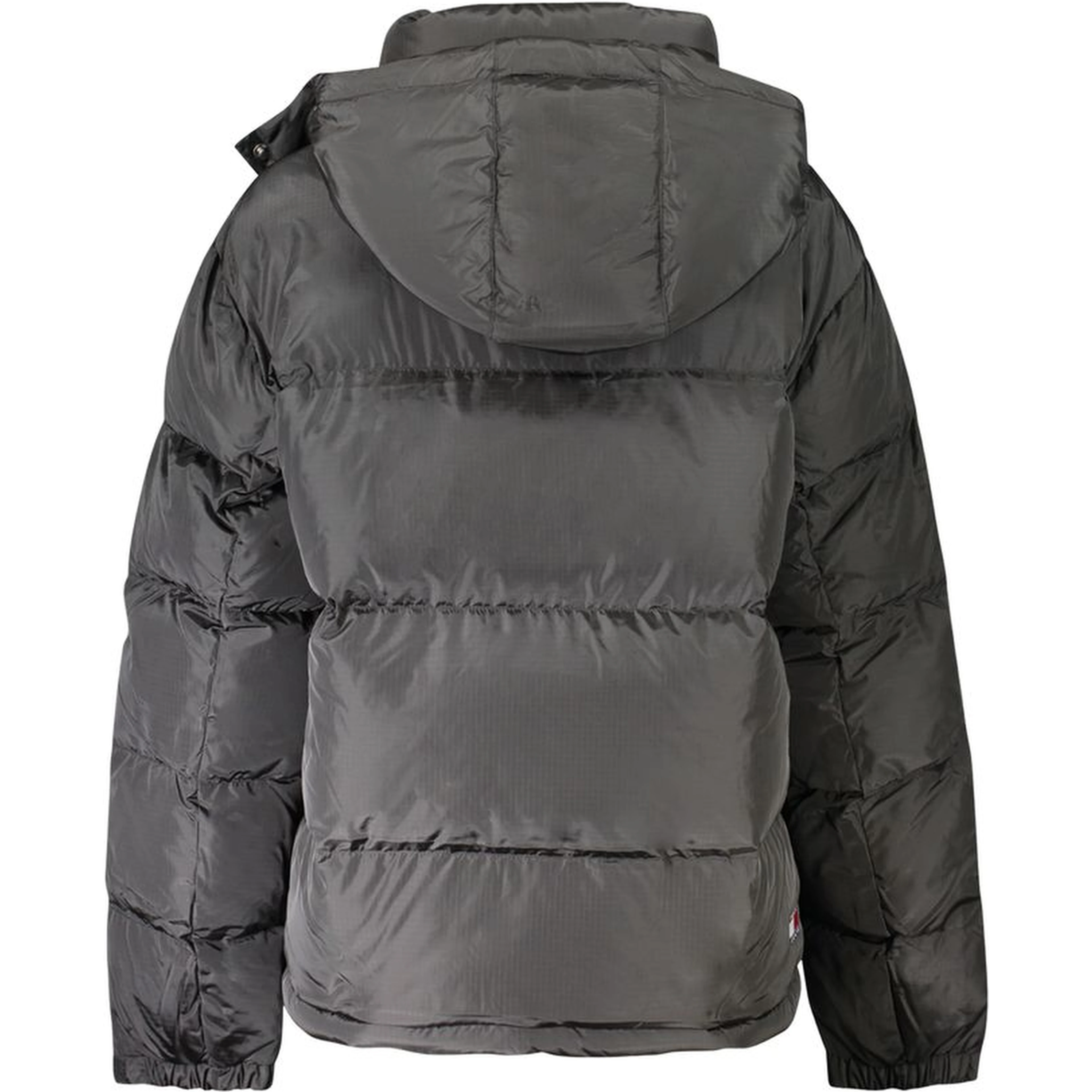 "Black Polyester Women Jacket with Removable Hood"