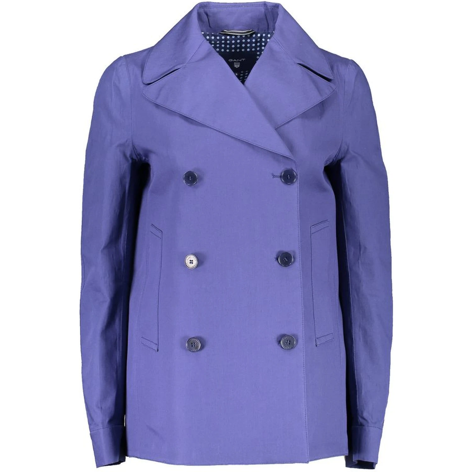 Blue Cotton Women Coat Jacket