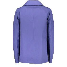 Blue Cotton Women Coat Jacket