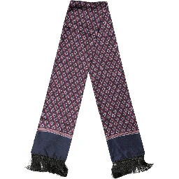 Multicolor Geometric Pattern Silk Fringe 142cm X 15cm Scarf