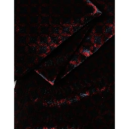 Black Red Rayon Geometric Pattern Fringe 140cm X 16cm  Scarf
