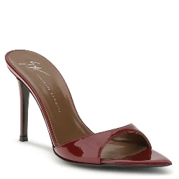 Bordeaux Leather Stiletto Heel Sandals
