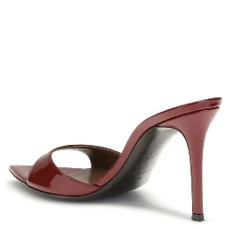 Bordeaux Leather Stiletto Heel Sandals
