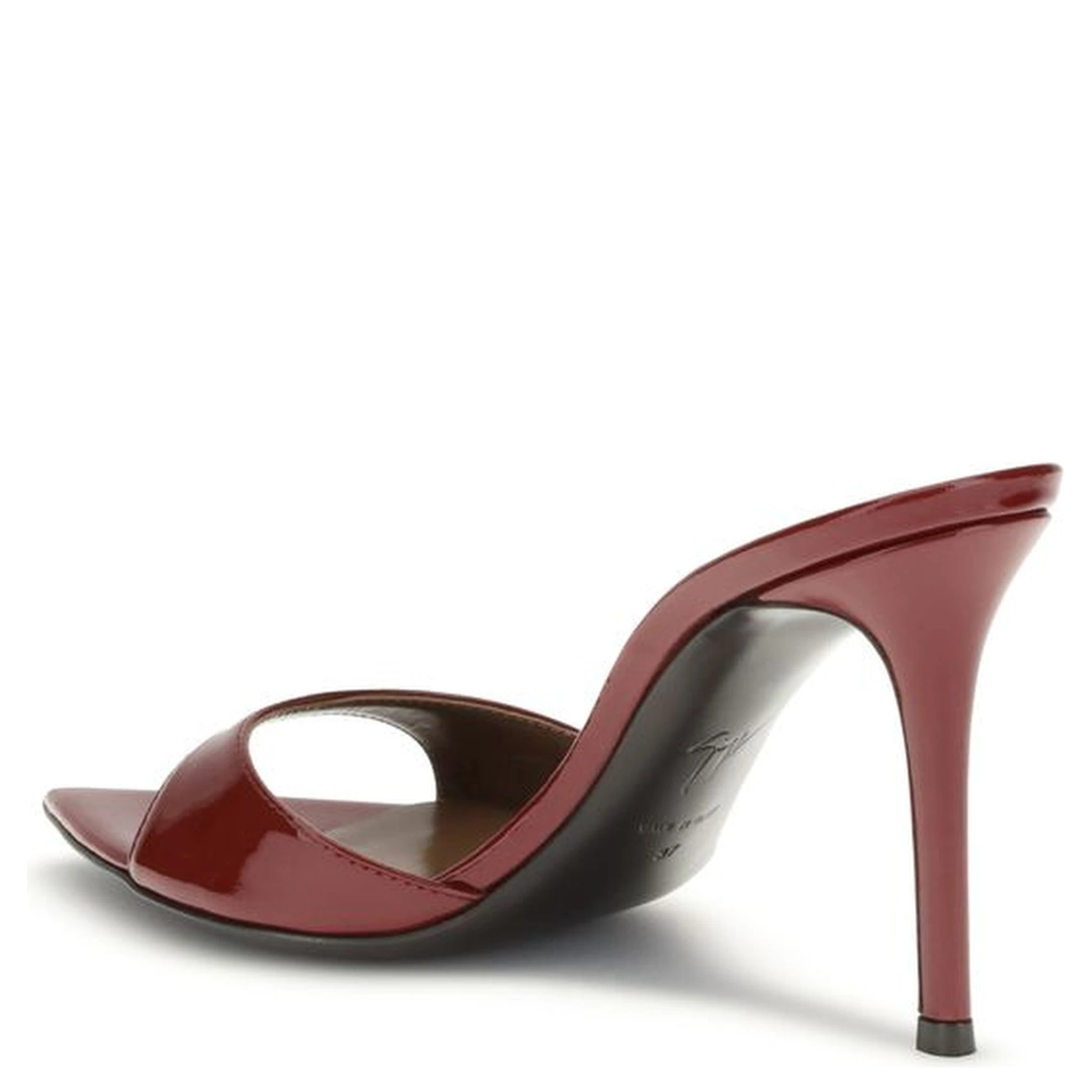Bordeaux Leather Stiletto Heel Sandals