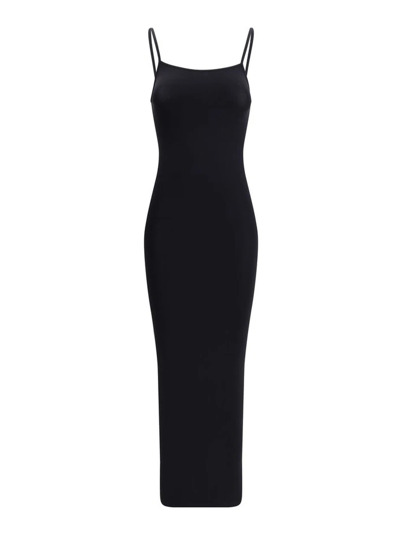 Black Polyamide Casual Dress