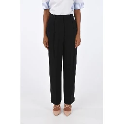 Black Acetate Casual Pants