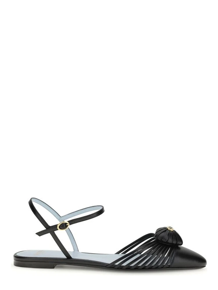 Black Calf Leather Bos Taurus Ballet Flats