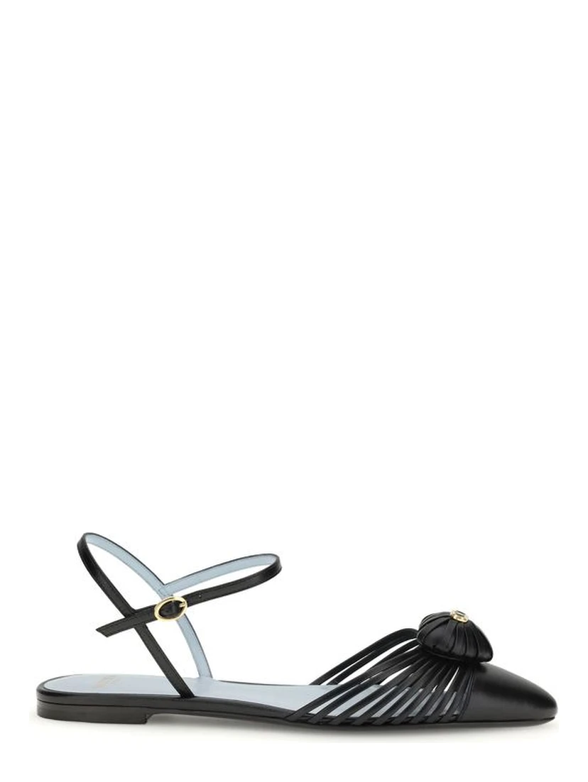 Black Calf Leather Bos Taurus Ballet Flats