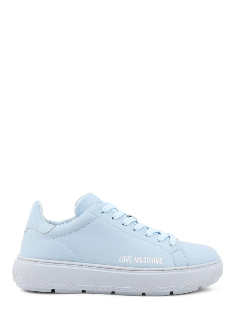 Blue Leather Low Top Sneakers