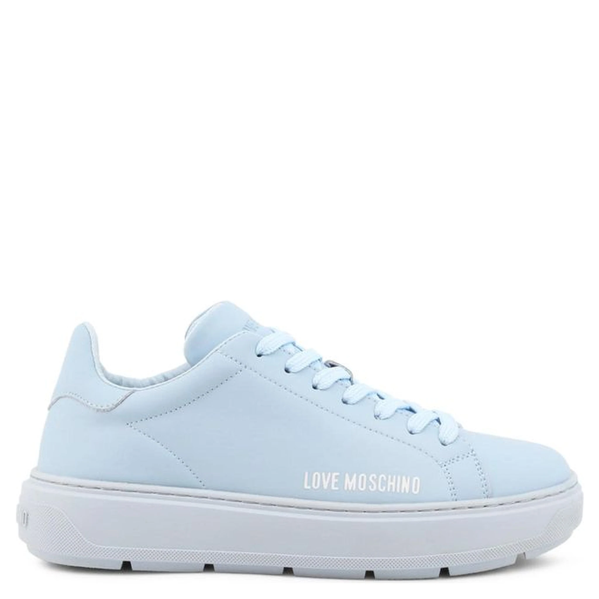 Blue Leather Low Top Sneakers