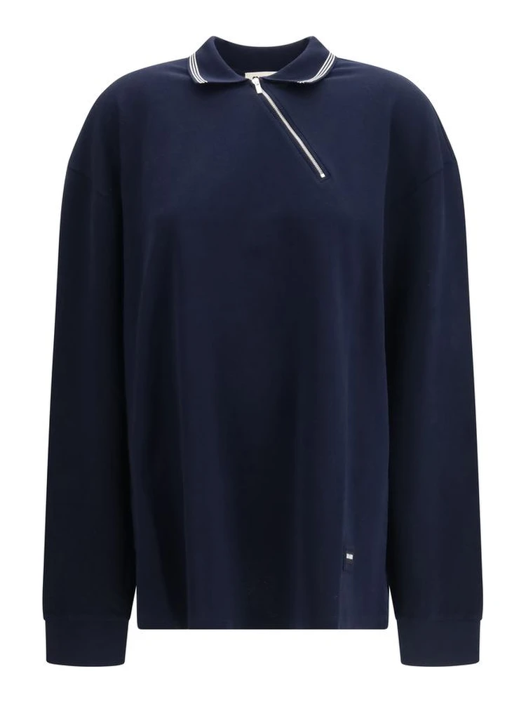 Blue Cotton Polo Shirt