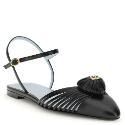 Black Calf Leather Bos Taurus Ballet Flats