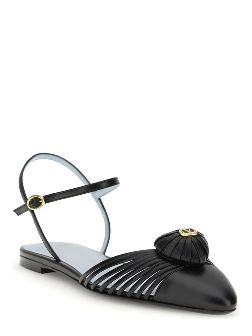 Black Calf Leather Bos Taurus Ballet Flats
