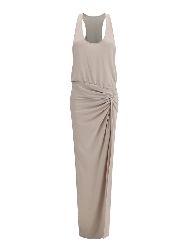 Gray Polyester Long Dress
