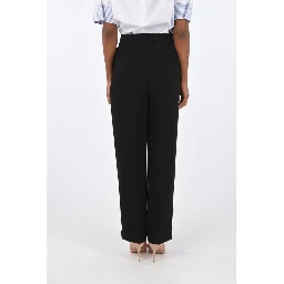 Black Acetate Casual Pants