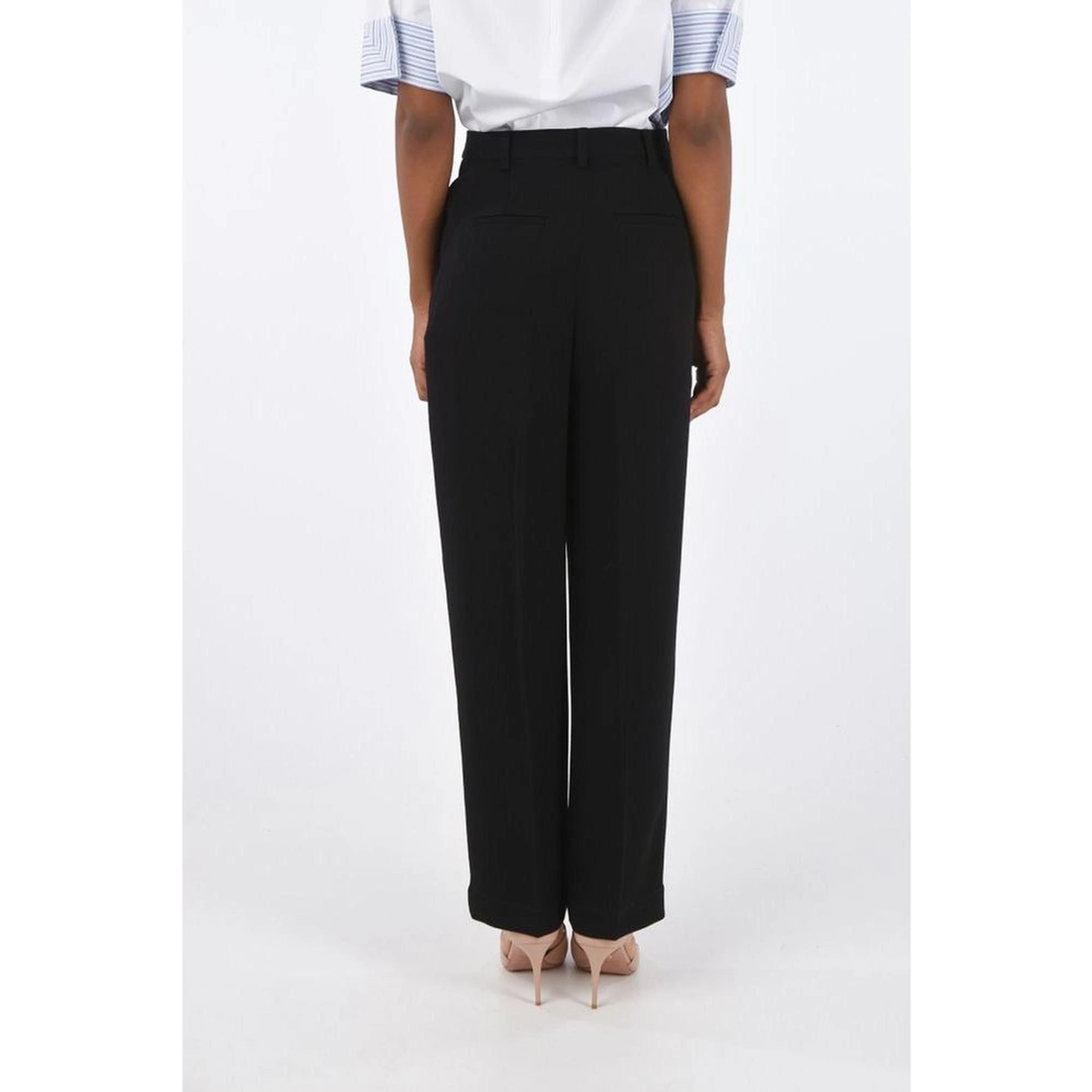 Black Acetate Casual Pants