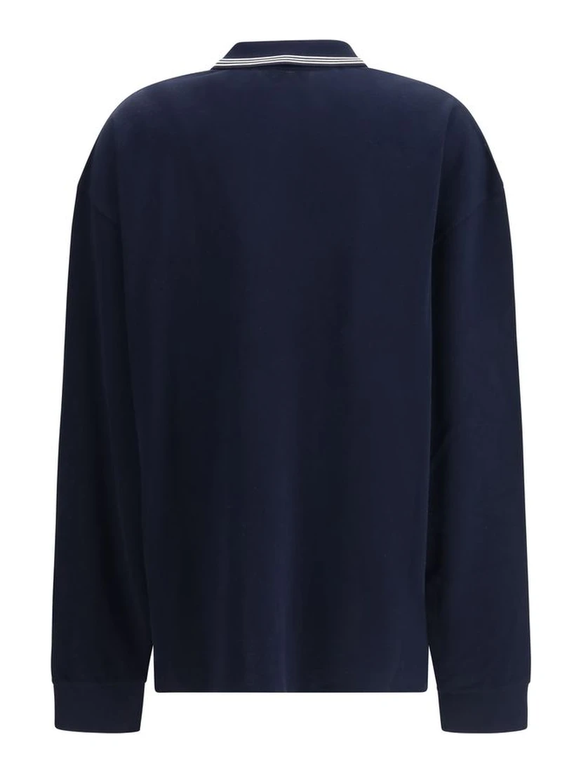 Blue Cotton Polo Shirt