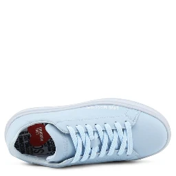 Blue Leather Low Top Sneakers