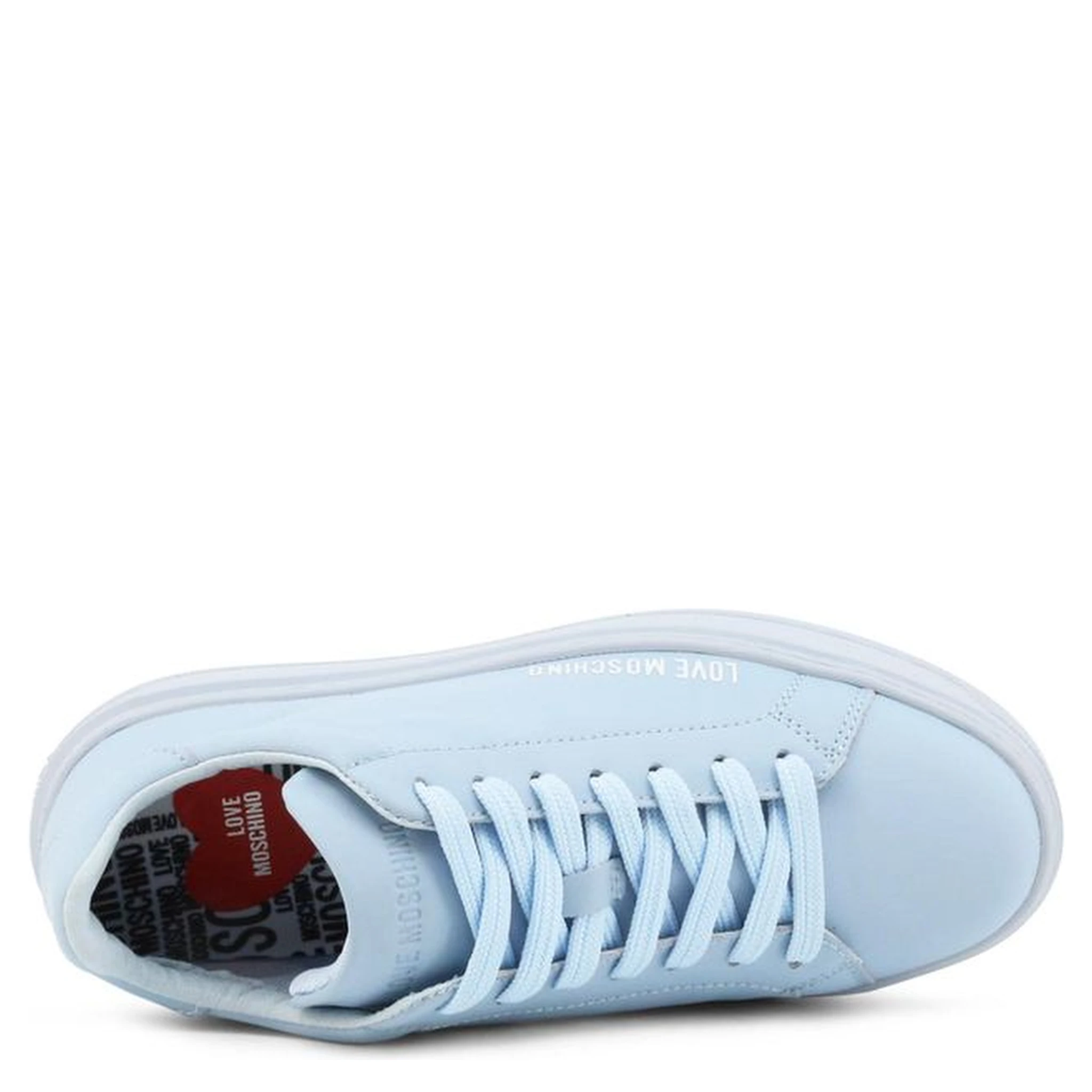 Blue Leather Low Top Sneakers