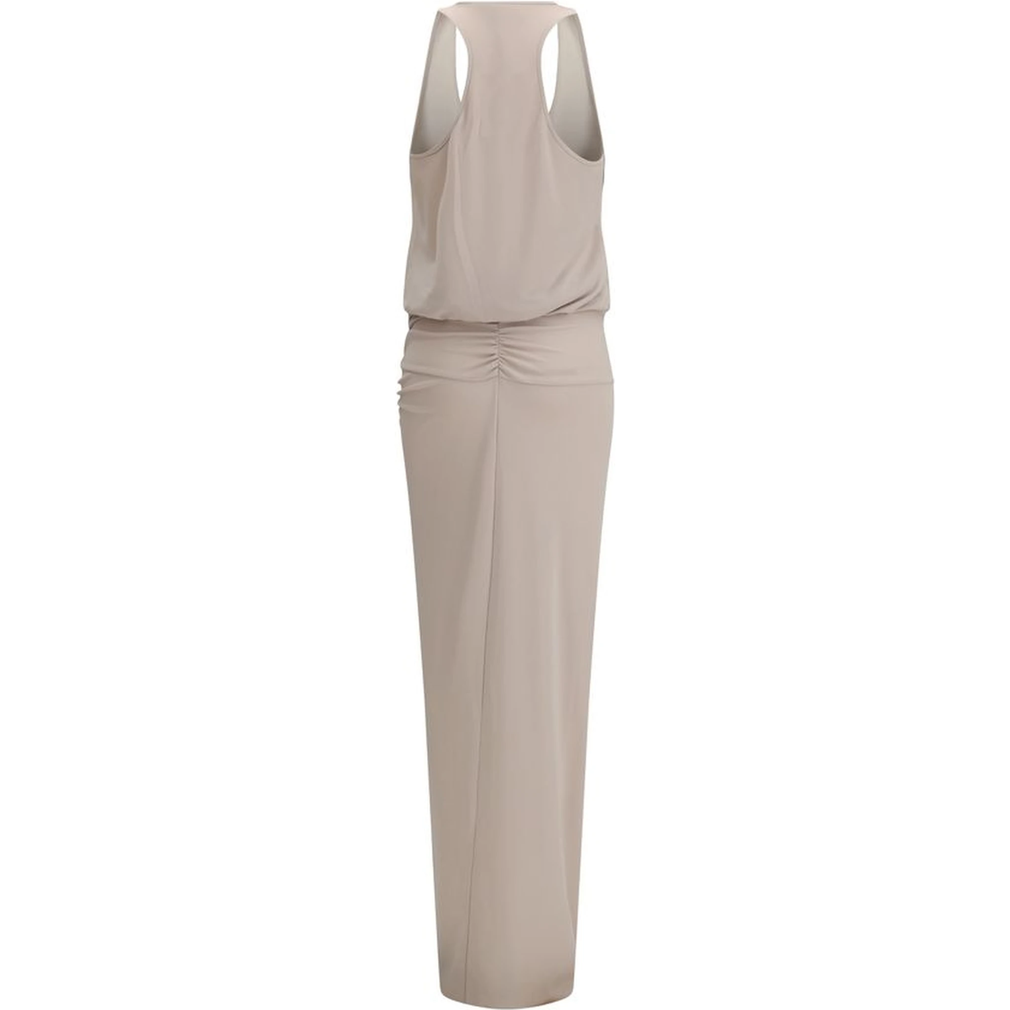 Gray Polyester Long Dress