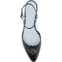 Black Calf Leather Bos Taurus Ballet Flats