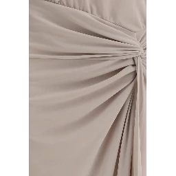 Gray Polyester Long Dress