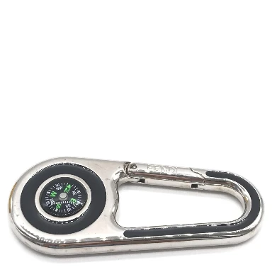 Silver Metal Compass Charm Keychain
