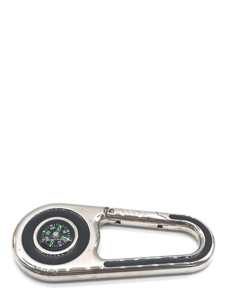 Silver Metal Compass Charm Keychain