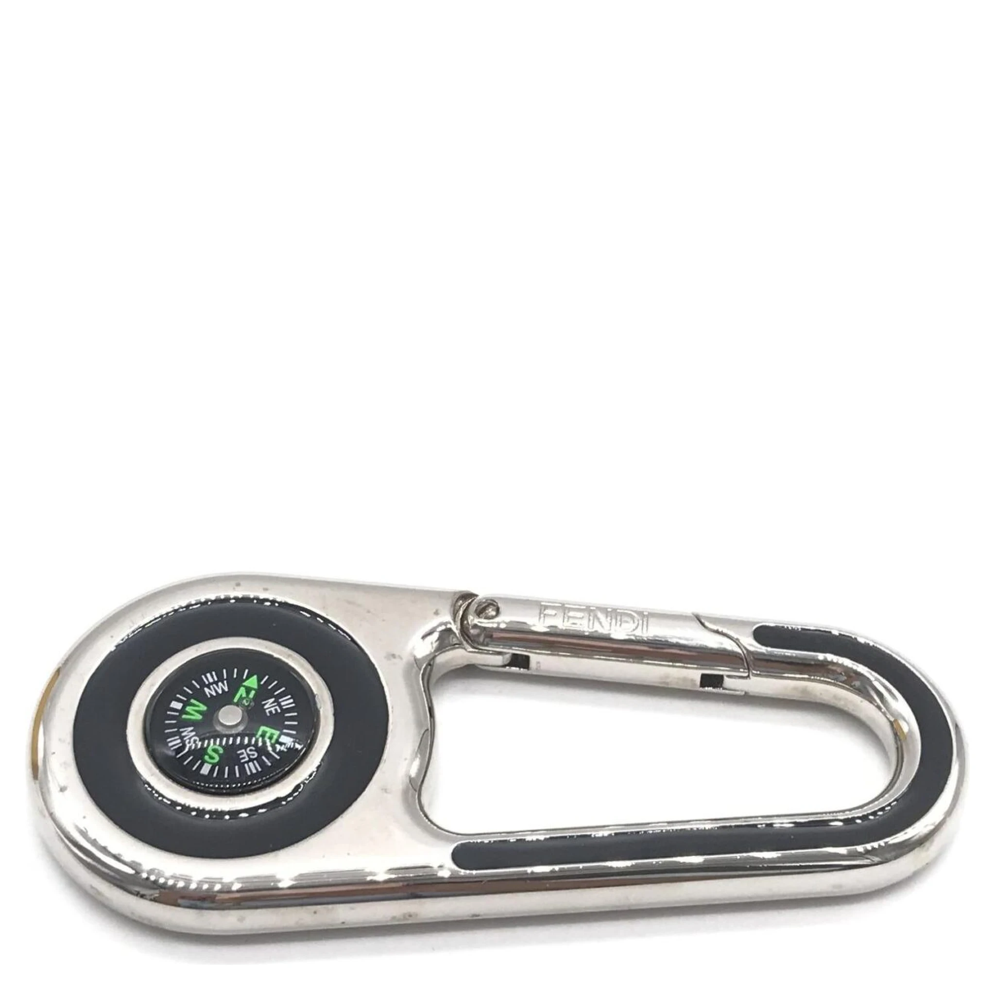 Silver Metal Compass Charm Keychain