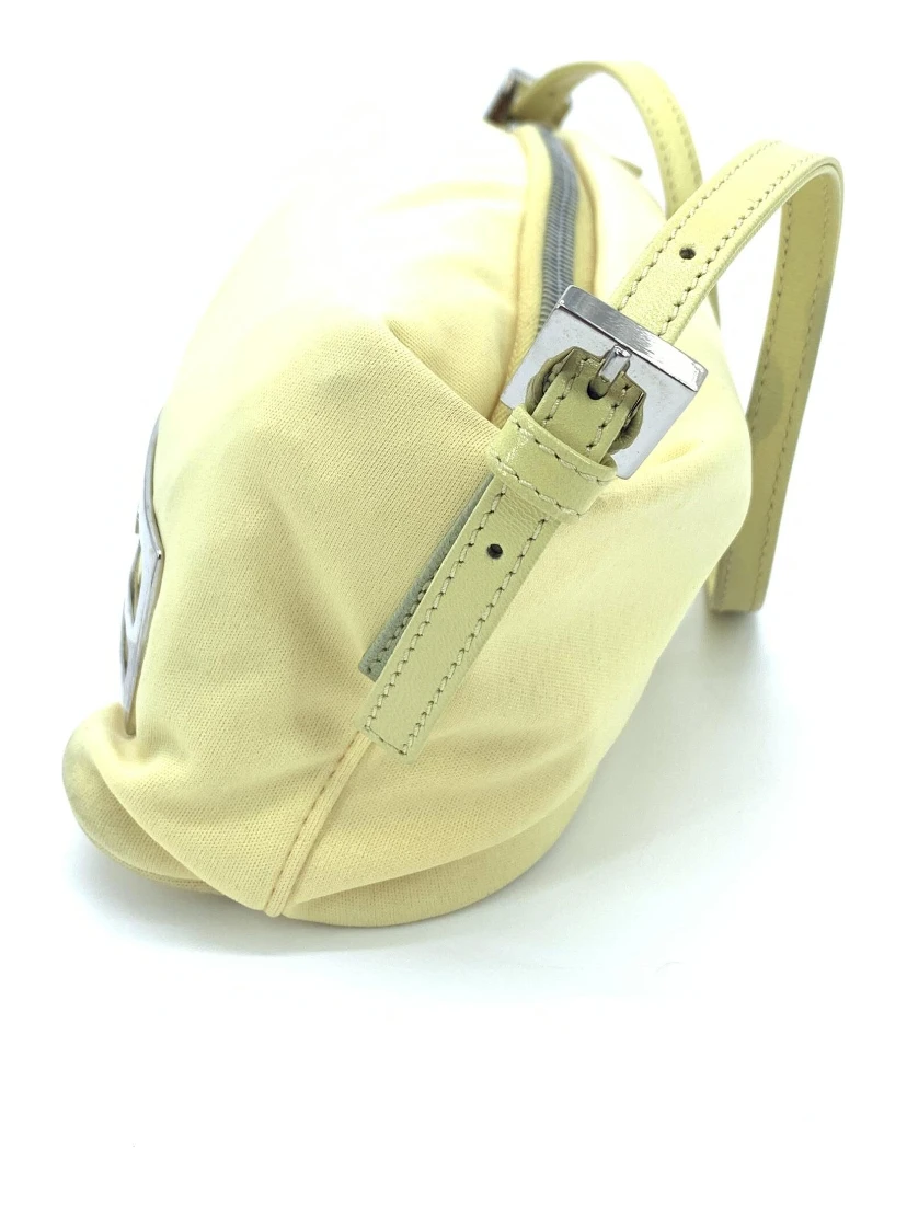 Yellow Cloth Baguette Handbag