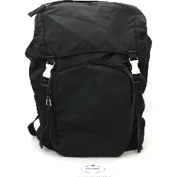 Black Nylon Backpack With Adjustable Straps