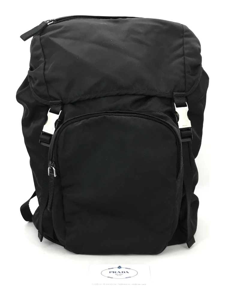Black Nylon Backpack With Adjustable Straps alternative