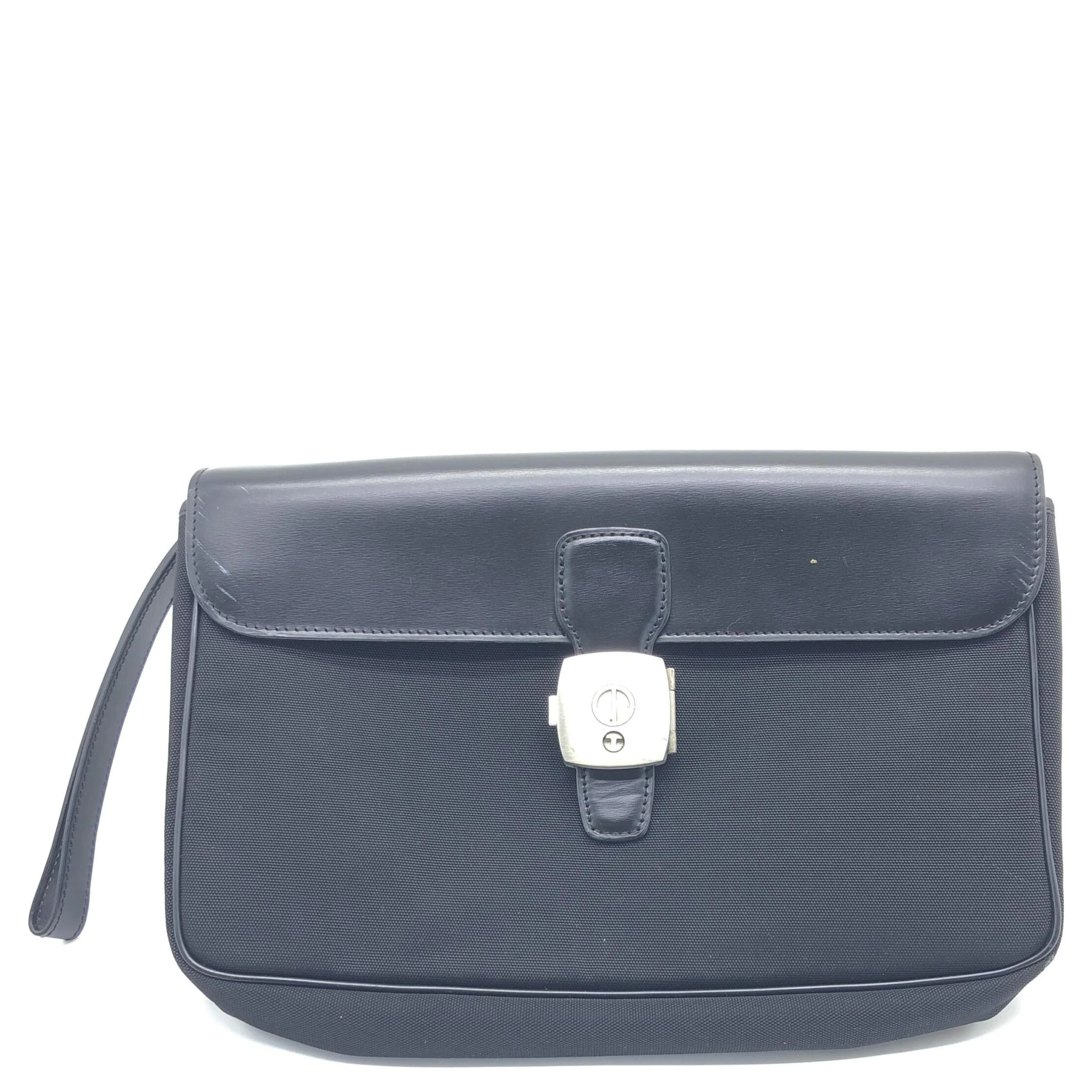 Black Leather Clutch Bag