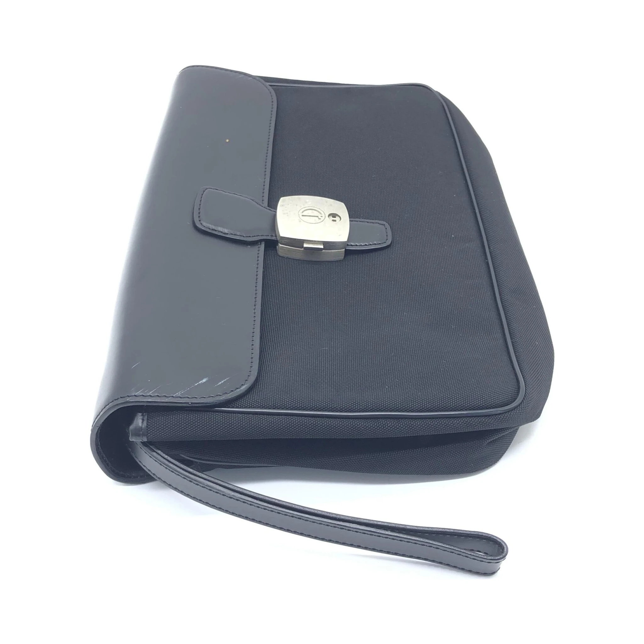 Black Leather Clutch Bag
