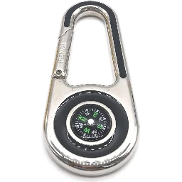 Silver Metal Compass Charm Keychain