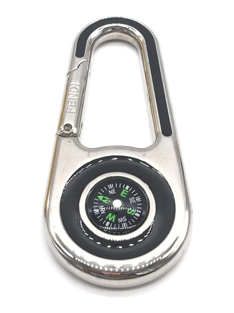 Silver Metal Compass Charm Keychain alternative