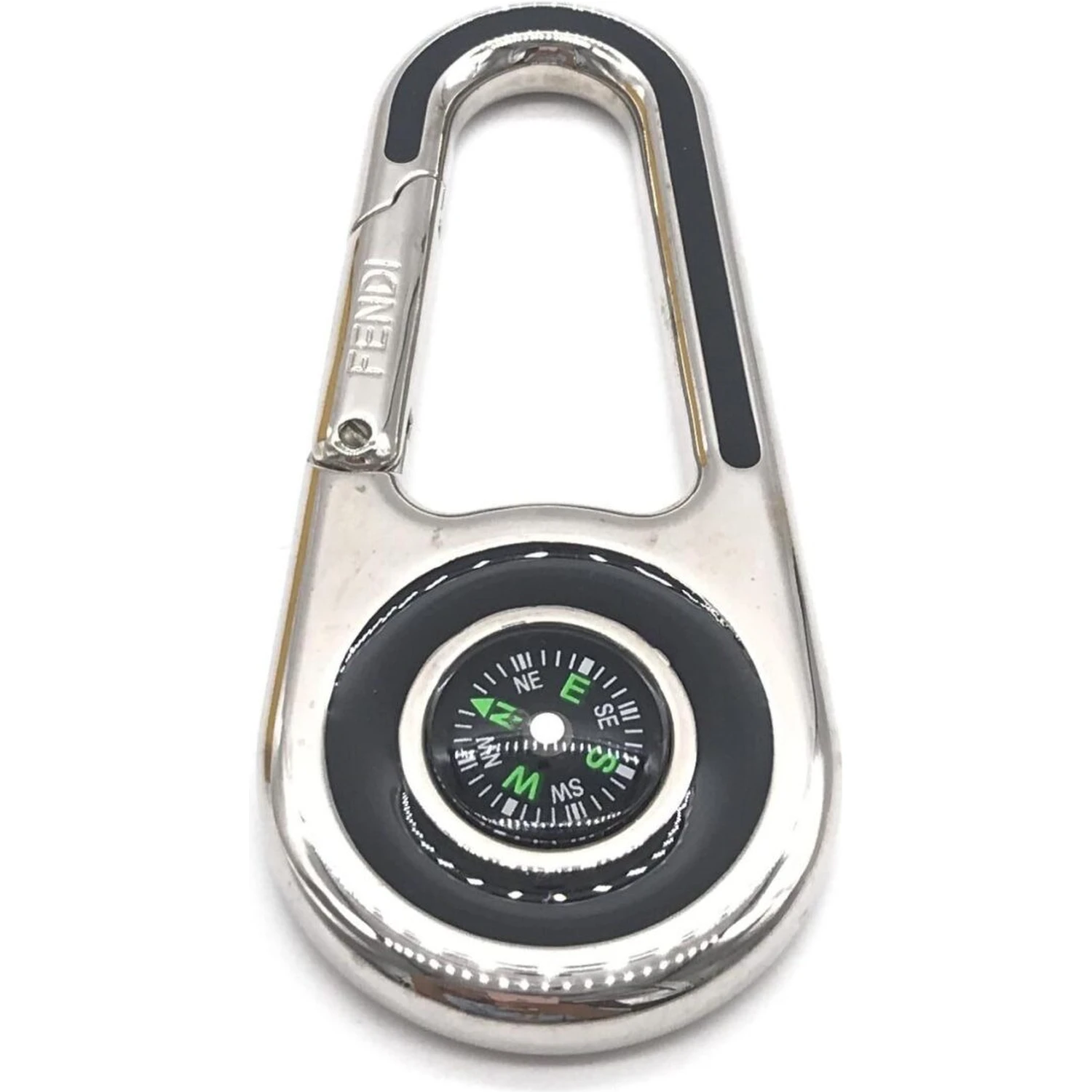 Silver Metal Compass Charm Keychain