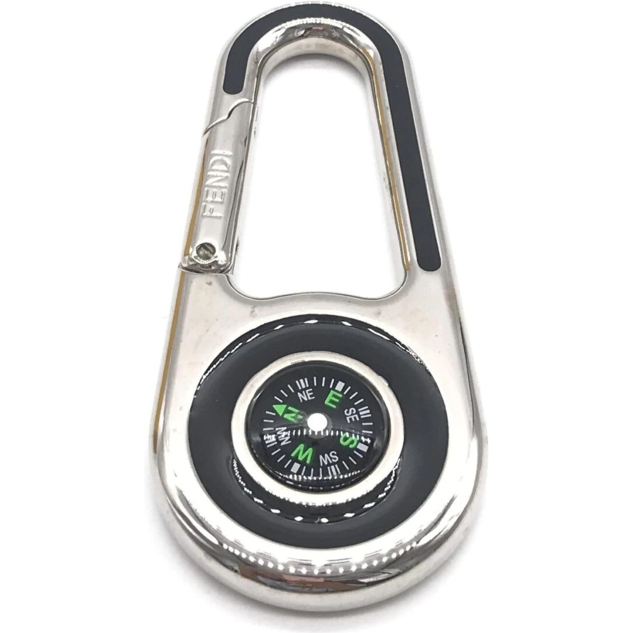 Silver Metal Compass Charm Keychain