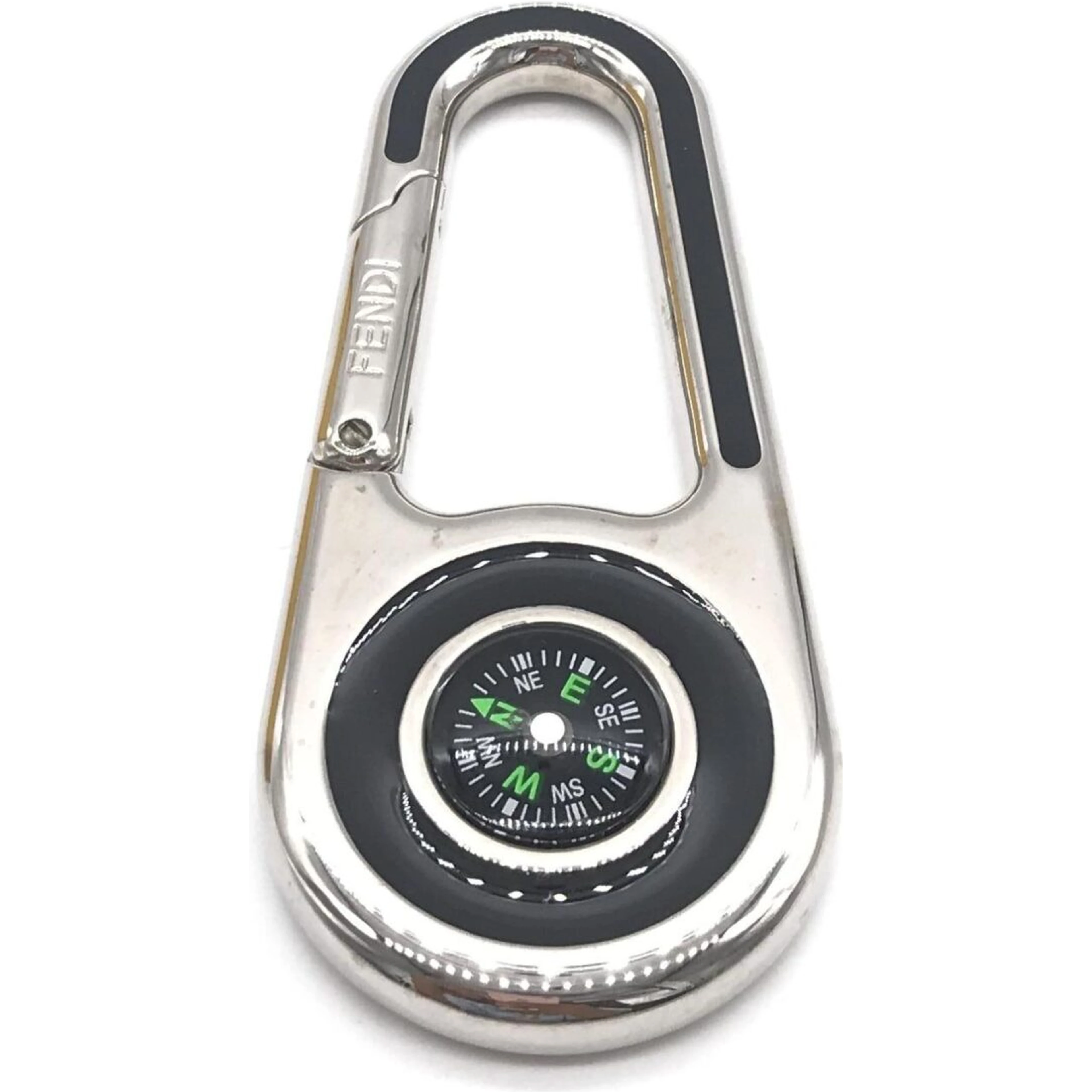Silver Metal Compass Charm Keychain