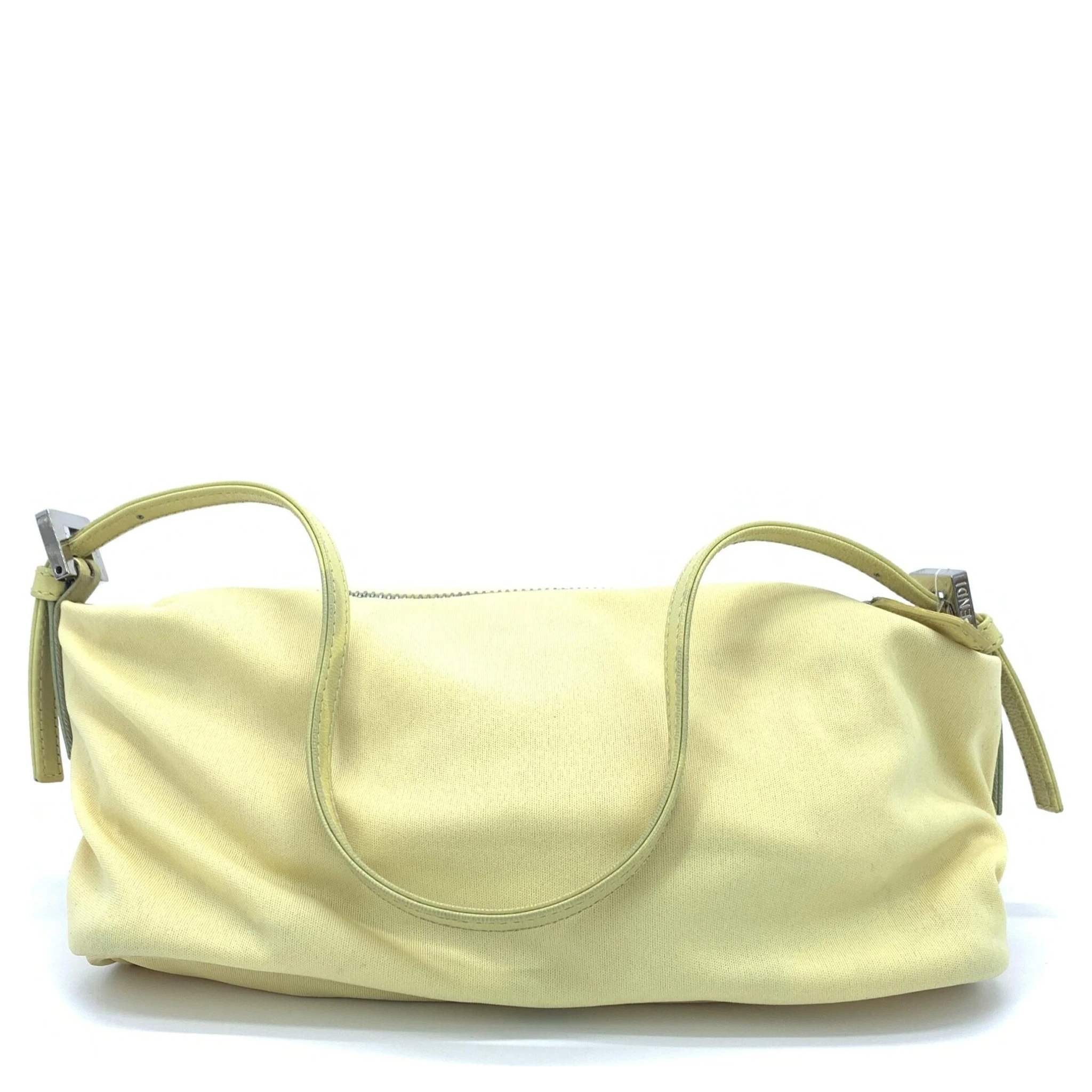 Yellow Cloth Baguette Handbag
