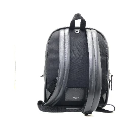 Black Leather City Backpack With Zipper