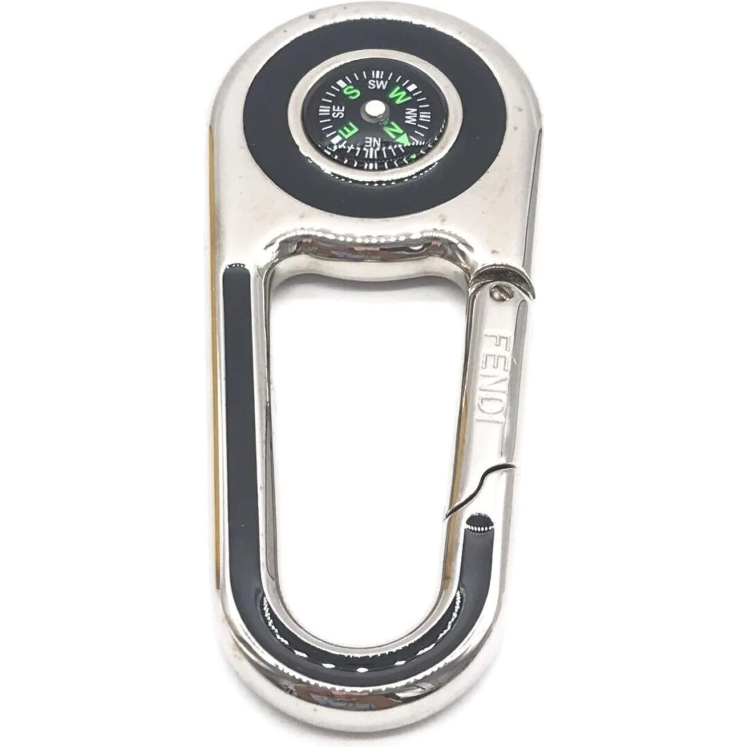 Silver Metal Compass Charm Keychain