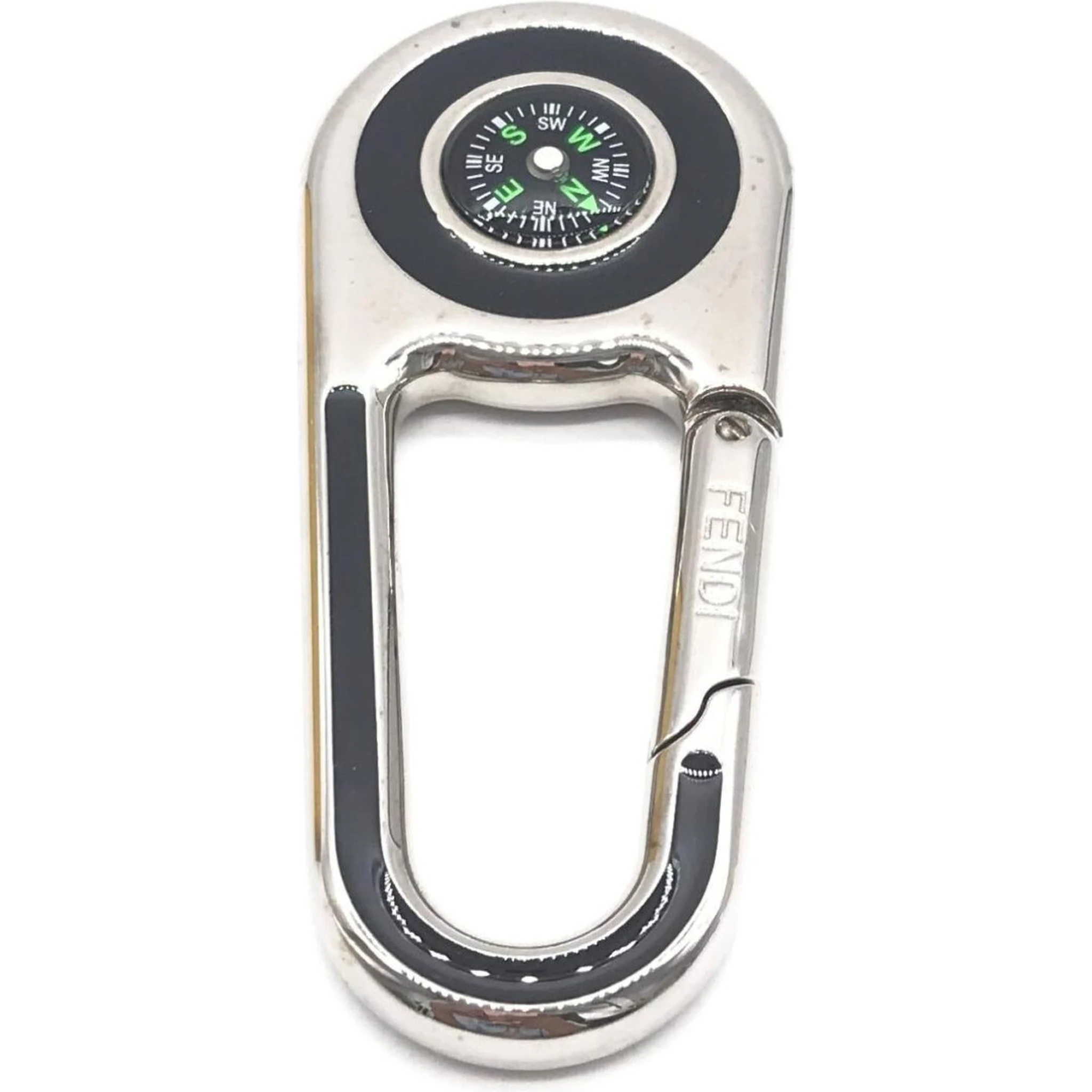 Silver Metal Compass Charm Keychain