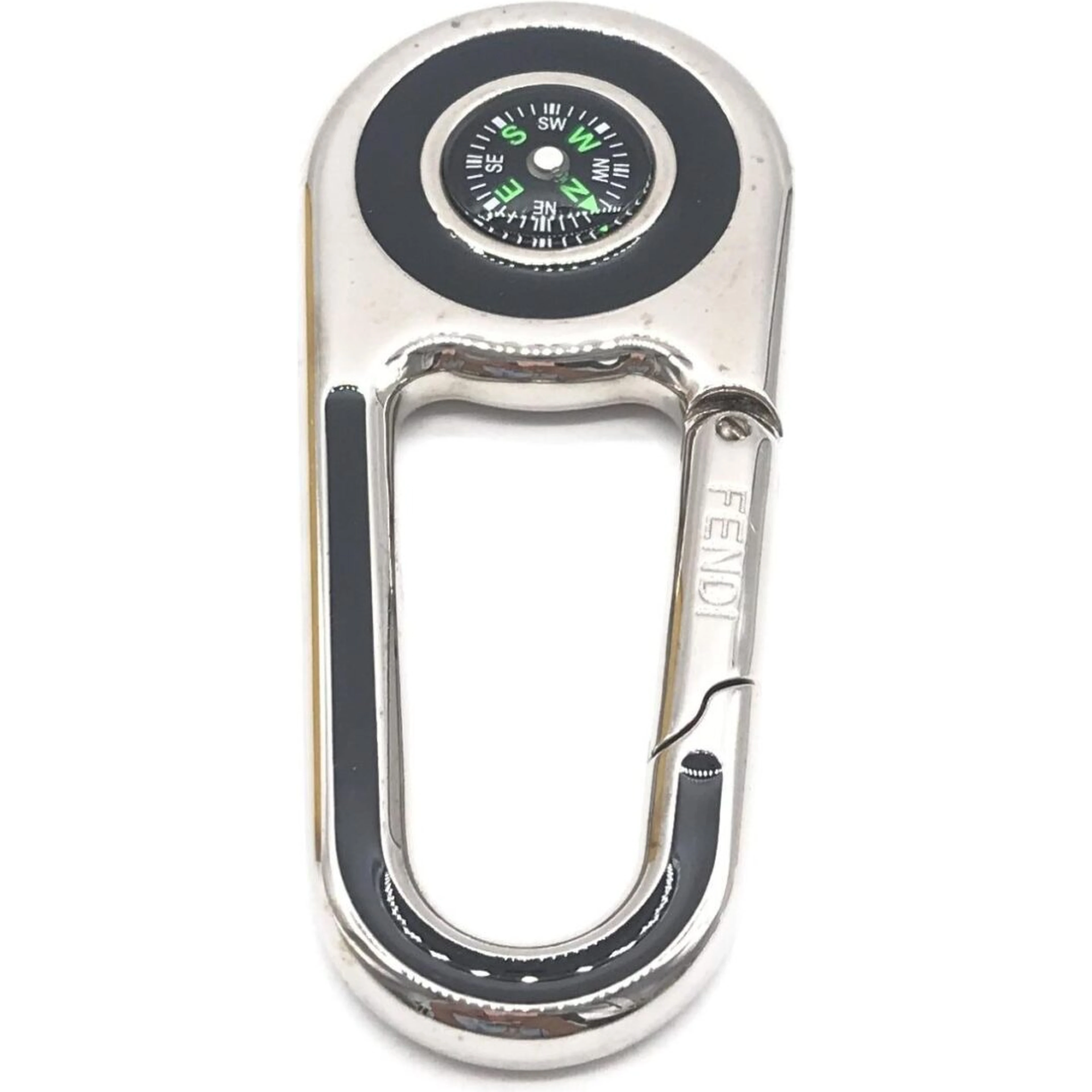 Silver Metal Compass Charm Keychain