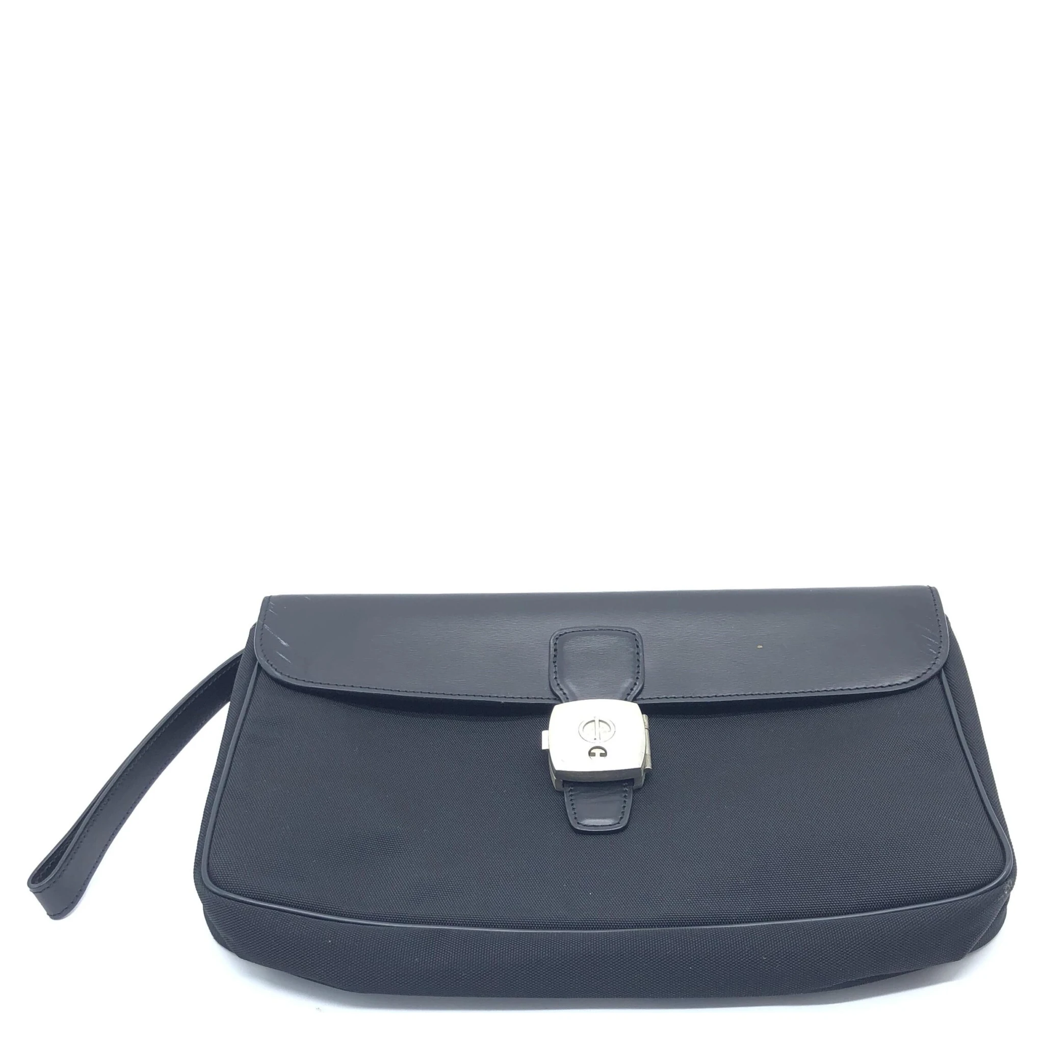 Black Leather Clutch Bag