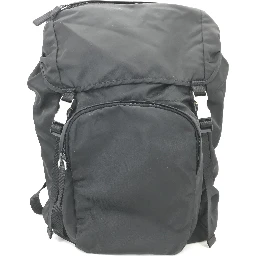 Black Nylon Backpack With Adjustable Straps