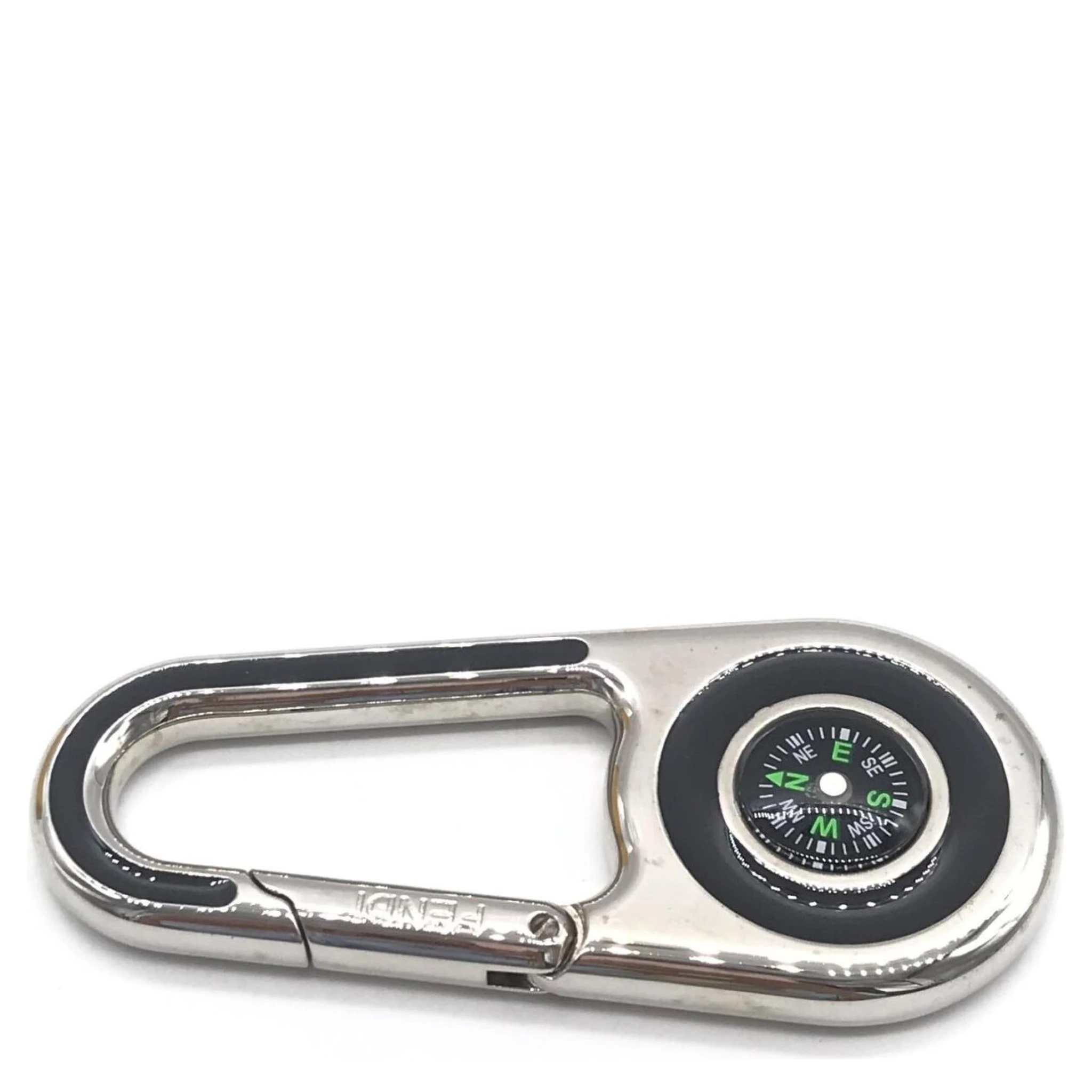 Silver Metal Compass Charm Keychain