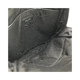 Black Leather City Backpack With Zipper